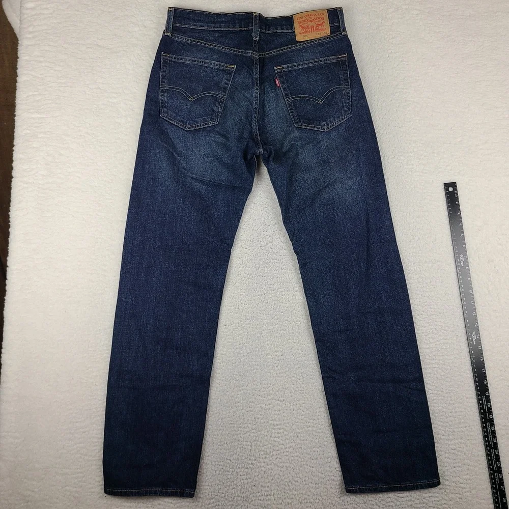 Levi's 505 Jeans Mens 32x32 Blue Regular Fit Straight Leg Dark Wash Denim NWT